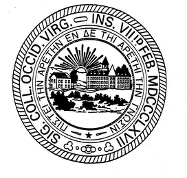 SIG. COLL. OCCID. VIRG. INS. VII ID FEB. MDCCCLXVII logo