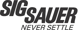 SIG SAUER NEVER SETTLE logo