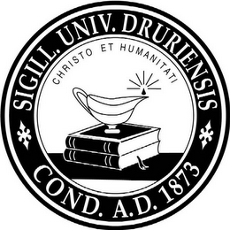 SIGILL. UNIV. DRURIENSIS COND. A.D. 1873 CHRISTO ET HUMANITATI logo