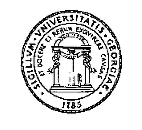 SIGILLUM UNIVERSITATIS GEORGIAE 1785 ET DOCERE ET RERUM EXQUIRERE CAUSAS CONSTITUTION WISDOM JUSTICE MODERATION logo