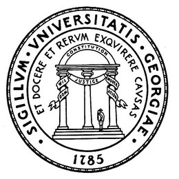 SIGILLVM. VNIVERSITATIS. GEORGIAE 1785 ET DOCERE ET RERVM EXQVIRERE CAVSAS CONSTITUTION logo
