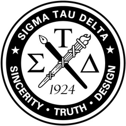 SIGMA TAU DELTA SINCERITY· TRUTH· DESIGN 1924 logo