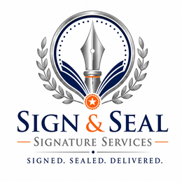SIGN & SEAL SIGNATURE SERVICES SIGNED. SEALED. DELIVERED. logo
