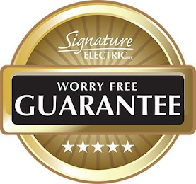 SIGNATURE ELECTRIC LLC WORRY FREE GUARANTEE logo