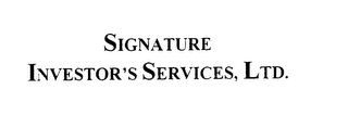 SIGNATURE INVESTORS' SERVICES, LTD. logo