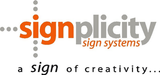 SIGNPLICITY SIGN SYSTEMS A SIGN OF CREATIVITY... logo