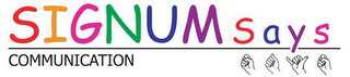 SIGNUM SAYS COMMUNICATION logo