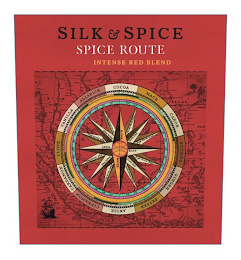 SILK & SPICE SPICE ROUTE INTENSE RED BLEND COCOA MACE CAROB NUTMEG GINGER PEPPER ANISE CINNAMON CARDAMON CLOVE VANILLA ALLSPICE logo