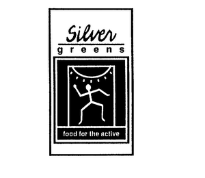 SILVER GREENS FOOD FOR THE ACTIVE logo