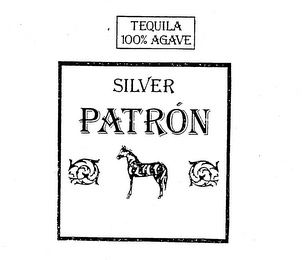 SILVER PATRON TEQUILA 100% AGAVE logo