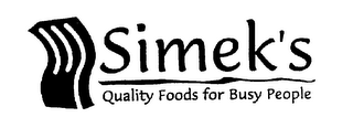 SIMEK'S QUALITY FOODS FOR BUSY PEOPLE logo