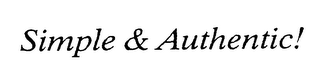SIMPLE & AUTHENTIC! logo