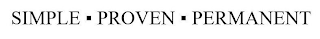 SIMPLE PROVEN PERMANENT logo