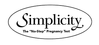 SIMPLICITY THE "NO-STEP" PREGNANCY TEST logo