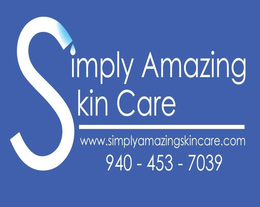 SIMPLY AMAZING SKIN CARE; WWW.SIMPLYAMAZINGSKINCARE.COM, 940-453-7039 logo