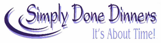 SIMPLY DONE DINNERS IT'S ABOUT TIME! logo