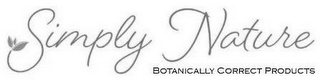SIMPLY NATURE BOTANICALLY CORRECT PRODUCTS logo