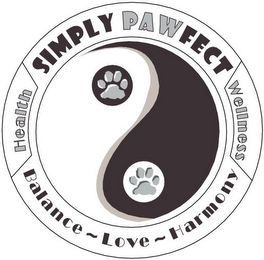 SIMPLY PAWFECT WELLNESS BALANCE ~ LOVE ~ HARMONY HEALTH logo