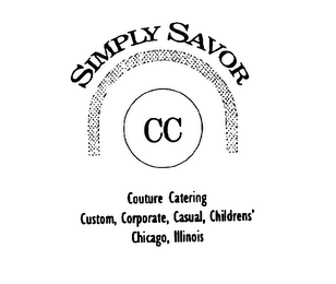 SIMPLY SAVOR CC COUTURE CATERING CUSTOM, CORPORATE, CASUAL, CHILDRENS' CHICAGO, ILLINOIS logo