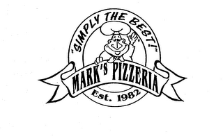 SIMPLY THE BEST! MARK'S PIZZERIA EST. 1982 logo