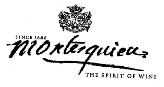 SINCE 1686 MONTESQUIEU THE SPIRIT OF WINE VIRTUTEM FORTUNA SECUNDAT logo