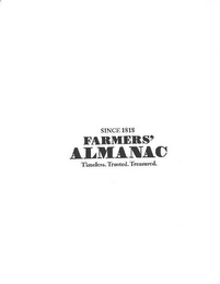 SINCE 1818 FARMERS' ALMANAC TIMELESS. TRUSTED. TREASURED. logo