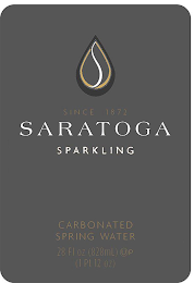 SINCE 1872 SARATOGA SPARKLING CARBONATED SPRING WATER 28 FL OZ (828 ML) (1 PT 12 OZ) logo