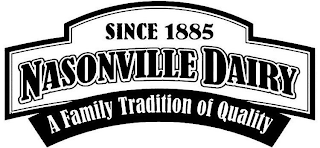 SINCE 1885 NASONVILLE DAIRY A FAMILY TRADITION OF QUALITY logo