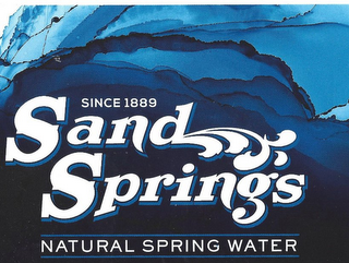 SINCE 1889 SAND SPRINGS NATURAL SPRING WATER logo