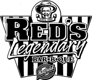 SINCE 1895 RED'S LEGENDARY BAR-B-QUE HATFIELD logo