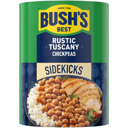 SINCE 1908 BUSH'S BEST SIDEKICKS RUSTIC TUSCANY CHICK PEAS logo