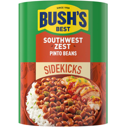 SINCE 1908 BUSH'S  BEST SIDEKICKS SOUTHWEST ZEST PINTO BEANS logo