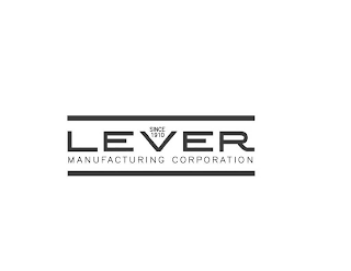 SINCE 1910 LEVER MANUFACTURING CORPORATION logo
