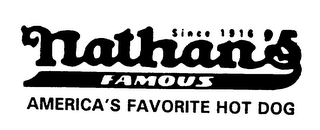 SINCE 1916 NATHAN'S FAMOUS AMERICA'S FAVORITE HOT DOG logo