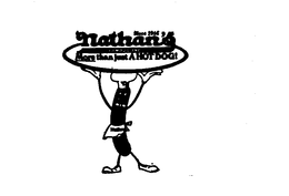 SINCE 1916 NATHAN'S FAMOUS, INC.  MORE THAN JUST A HOT-DOG logo