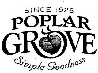 SINCE 1928 POPLAR GROVE SIMPLE GOODNESS logo