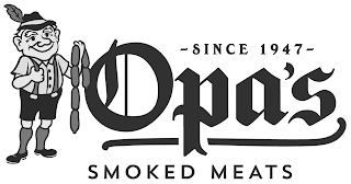 SINCE 1947 OPA'S SMOKED MEATS logo