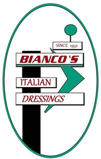 SINCE 1952 BIANCO'S ITALIAN DRESSINGS logo