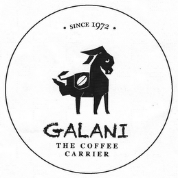 SINCE 1972 GALANI THE COFFEE CARRIER logo
