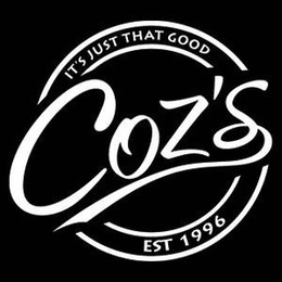 SINCE 1996 IT'S JUST THAT GOOD COZ'S SPRINGFIELD, IL PIZZA & PUB logo