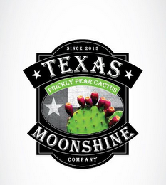 SINCE 2013 TEXAS MOONSHINE COMPANY PRICKLY PEAR CACTUS logo