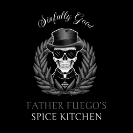 SINFULLY GOOD FATHER FUEGO'S SPICE KITCHEN logo