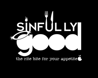SINFULLY GOOD THE RITE BITE FOR YOUR APPETITE logo