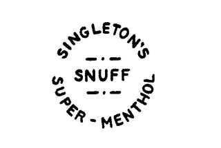 SINGLETON'S SNUFF SUPER-MENTHOL logo