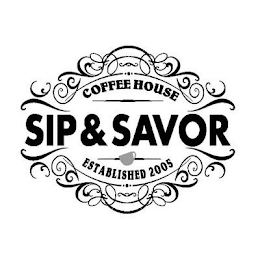 SIP & SAVOR COFFEE HOUSE ESTABLISHED 2005 logo