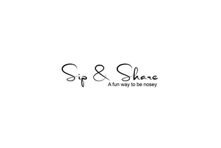 SIP & SHARE A FUN WAY TO BE NOSEY logo