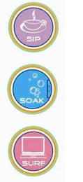 SIP SOAK SURF logo