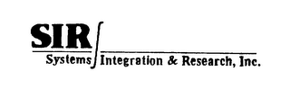SIR SYSTEMS INTEGRATION & RESEARCH, INC. logo