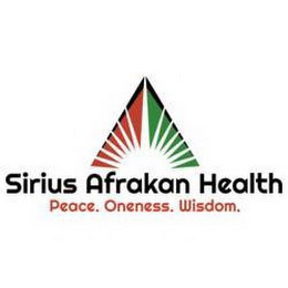 SIRIUS AFRAKAN HEALTH PEACE. ONENESS. WISDOM. logo
