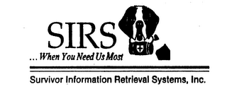 SIRS ... WHEN YOU NEED US MOST SURVIVOR INFORMATION RETRIEVAL SYSTEMS, INC. logo